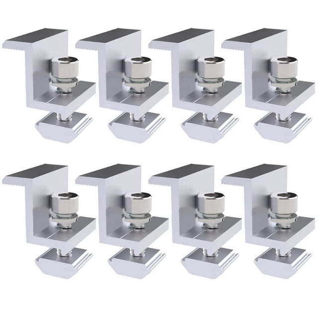 Paquete de 8 Soportes para MóDulos Solares, Soporte para Paneles Solares, Abrazadera Final, Ajustable, Soporte para MóDulos Solares de FijacióN (35 Mm)