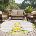 thumbnail image 4 of Round Rug 5Ft Washable Non-Slip, Lemon Gnomes Circle Area Rugs for Living Room Bedroom, Summer Country Yellow Fruit Wooden Plaid Indoor Floor Mats Carpet Runner for Home Decor Aesthetic, 4 of 8