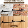 thumbnail image 7 of Luxspire Wall Mounted Clothes Rack, Industrial Pipe Clothing Rack, 41" Heavy Duty Extendable Iron Garment Bar, Multi-Purpose Hanging Rods for Clothes Bedroom, Laundry Room, Closet 1 Pack, Black, 7 of 7