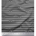 thumbnail image 1 of Soimoi Gray Poly Georgette Fabric Text & Goggles Stripe Printed Craft Fabric by the Yard 52 Inch Wide, 1 of 5