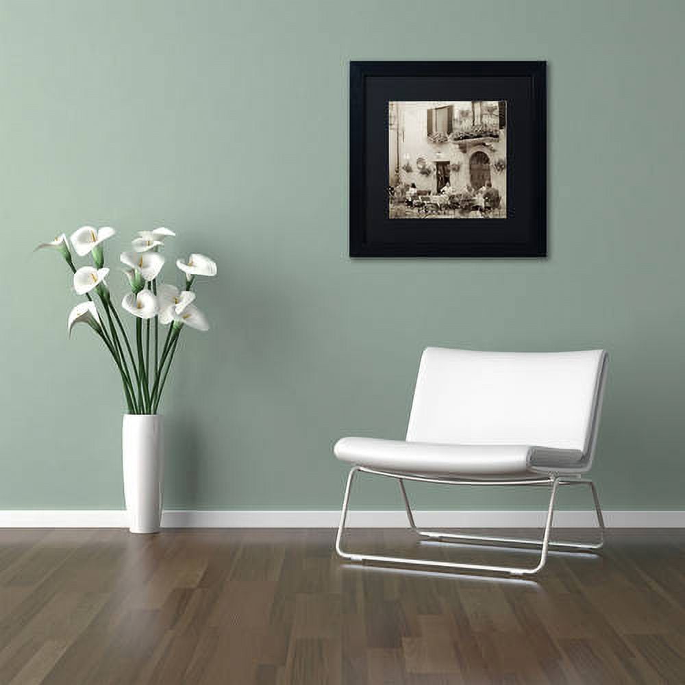 Trademark Fine Art "Tuscany Caffe VI" Canvas Art by Alan Blaustein, Black Matte, Black Frame
