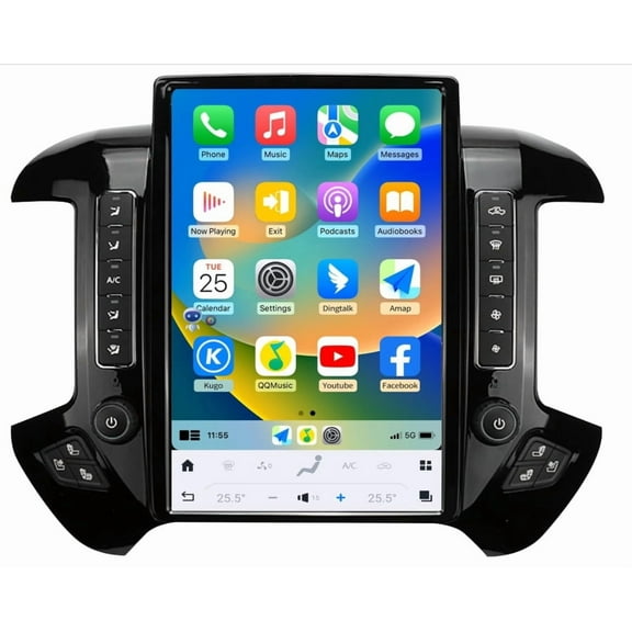 Aotsr 14.4 inch Tesla Style Qualcomm Android 13 Car Radio for Chevrolet Silverado GMC Sierra 2014-2019 Stereo Replacement Multimedia Player Head Unit