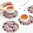 thumbnail image 7 of Pofeuu Rose Flowers Print Leather Coasters Set of 6, Round Cups Mugs Mat Pad for Home Kitchen Heat Resistant Drink Coasters,Octagon, 7 of 7