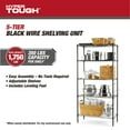 thumbnail image 3 of Hyper Tough 5-Tier Wire Storage Shelves, 36" W x 16" D x 72" H, 1750 lb Load Capacity, Black, 3 of 13
