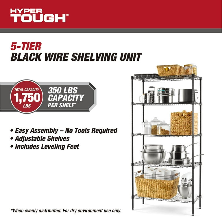 Hyper Tough 5-Tier Wire Storage Shelves, 36