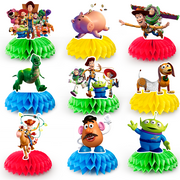Toy Story Honeycomb Centerpieces for Tables, 9pc 3D Double Side Toy Storys Honeycomb Centerpieces for Toy Story Themed Party Decorations