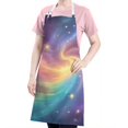 thumbnail image 5 of Colorful Tie Dye Nebula Pattern Apron-Garden Aprons for Women with Pockets-Cotton Linen Waterproof Kitchen Cooking Gardening Aprons Adjustable for Kitchen,Cooking,BBQ and Salon 33x27 Inch, 5 of 7