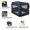 thumbnail image 4 of Veehoo Folding Soft Dog Crate, 3-Door Pet Kennel, 600D Cationic Oxford Fabric, 20", Dark Blue, 4 of 9