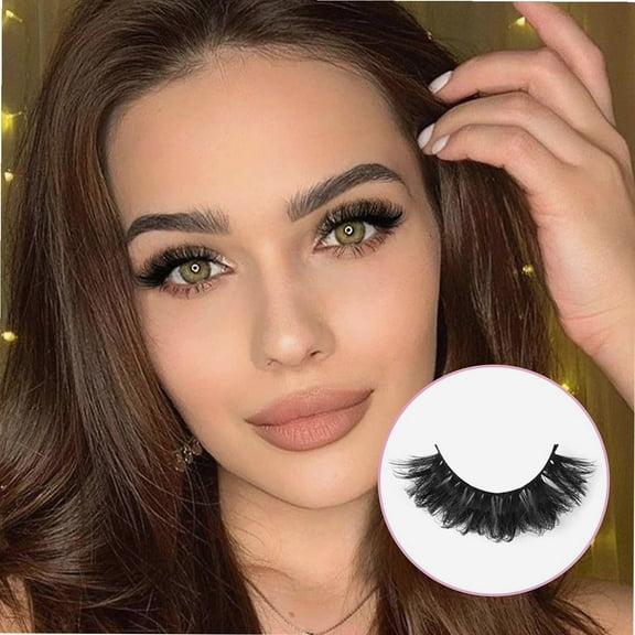 Natural False Eyelashes Fluffy Mink Lashes 3D Wispy D Curl Eye Lashes Russian Strip Thick Full False Eyelashes 5 Pairs 21mm by Eyelashes