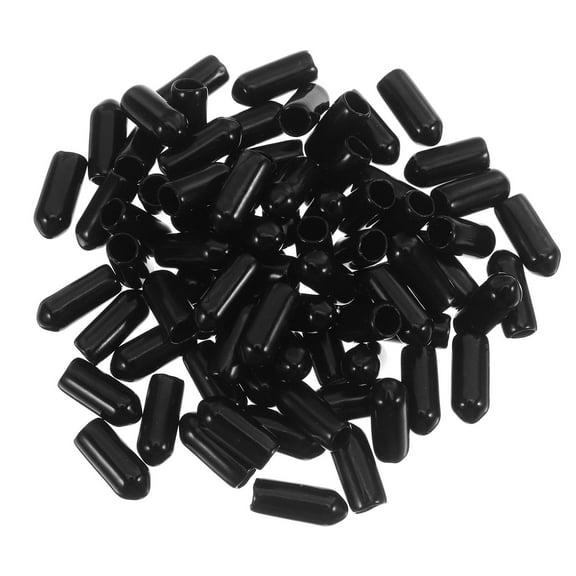 150pcs Black Rubber Safety Cover Caps for Projects Metal Tubing Protectors Anti Slip