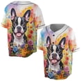 thumbnail image 3 of Welcome Spring Summer Boston Terrier Portrait Flower Blue Sky All Over Print 3D Baseball Shirt Gentleman Dog Lover Gifts Softball Sport - 12001, 3 of 6