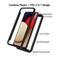 thumbnail image 4 of Sturdy Clear Case for Samsung Galaxy A02S 5G / Galaxy A03S 5G, Tekcoo Full Body Heavy Duty Protection Tempered Glass Screen Protector Shockproof Rugged Case Cover -Black, 4 of 11