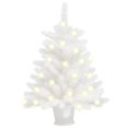 thumbnail image 1 of vidaXL Artificial Pre-lit Christmas Tree White 65 cm, 1 of 5