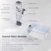 Hang on Back Aquarium Filter – Internal Canister Filter & Nano Protein Skimmer, Surface Skimmer for Saltwater Fish Tanks, Coralife & Betta Pools