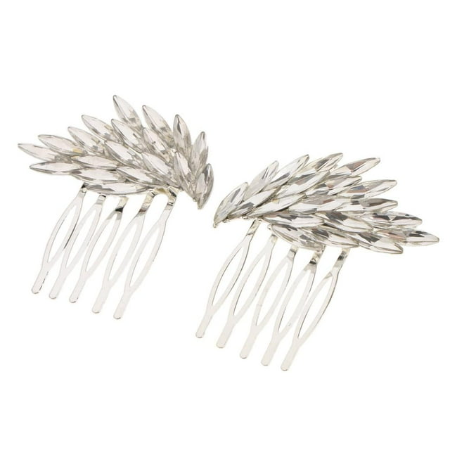 Para El Cabello Accesorios Para El Cabello Pinza Para El Cabello Arreglo Del Cabello Pinzas Para El Cabello Alas de ángel - plata BLESIY Clip de pelo de boda