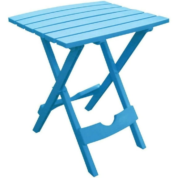 ZLGP Manufacturing Quik Fold Patio Side Table, Resin, Pool Blue