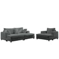 thumbnail image 5 of Mjkone Living Room Furniture Sets with Ottoman, Loveseat and Armchair Couch Set, 5PCS Sectional Sofas with Storage Armrest,Light Gray, 5 of 7