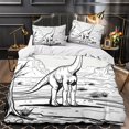 thumbnail image 3 of dinosaurs&nbsp; 3D Printed Quilt Cover Duvet Cover Comforter Covers Bedding Set Microfiber for Childrens And Adults with Pillowcases 3 Pieces with Zipper Closure(80"x90"), 3 of 6