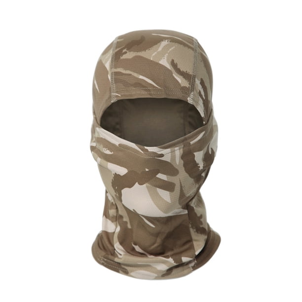 Militar táctico camuflaje pasamontañas ejército cara máscara cubierta redecilla (marrón)