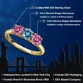 thumbnail image 2 of Gem Stone King 18K Yellow Gold Plated Silver Persian Blue Moissanite and Pink Moissanite Engagement Ring for Women | 1.50 Cttw | Round 5MM | Gemstone Birthstone | Size 5, 2 of 6