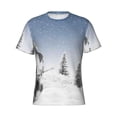 thumbnail image 4 of Qekee Snowman And Christmas Tree Classic Fit T-Shirt Men's Shirt Men's Tight Short Sleeves for Exercise, Running, Mountaineering - Snowman And Christmas Tree, 4 of 9