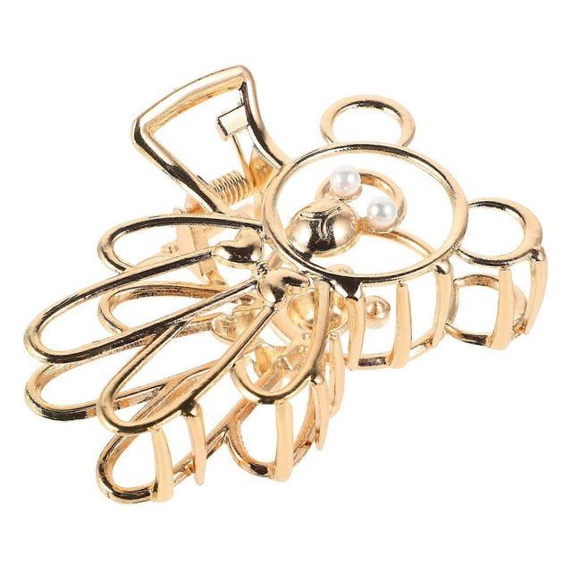 Hair Styling Clips Bear Shaped Metal Hair Clip for Everyday Wearing Golden Zinc Alloy Daily Use 1Pcs