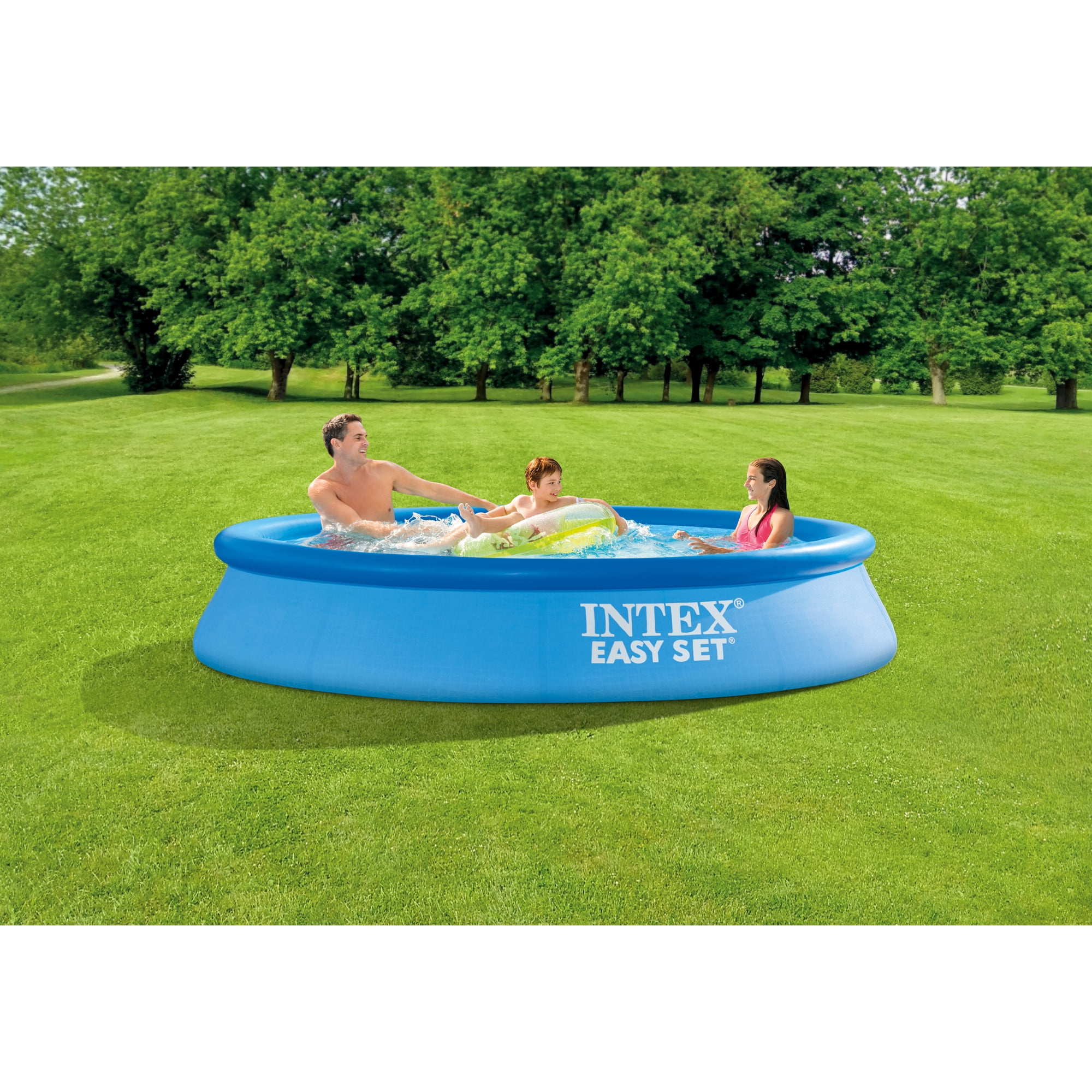 Intex 28117EH 10 x 2 Foot Easy Set Inflatable Above Ground Pool with Filter, Blue