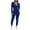 Dark Blue, variant on LYXSSBYX 2 Piece Outfit for Women Fall and Spring Fashion Women Lady Split 2 Piece Sports Suit Set Casual Color Suit