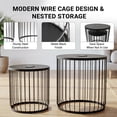 thumbnail image 2 of Omniberg Solar Nesting Tables with Built-in Light Set of 2, Modern Round End Table with Coated Steel Frame, All-Weather Metal Wire Cage Bistro Side Tables for Patio, Porch, Garden, Indoor, 2 of 7