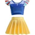 thumbnail image 3 of Girls Princess Two Piece Swimsuit Set Ruffle Bathing Bikini Suit Role Play Swimwear, 3 of 7