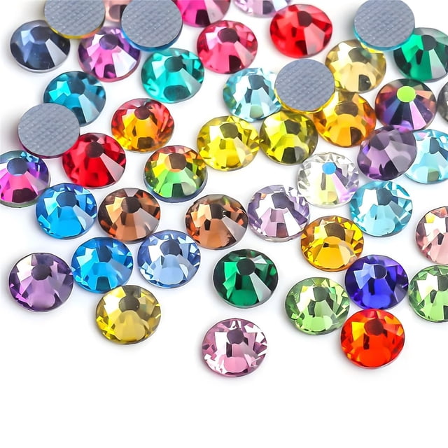 Hotfix Rhinestones Flatback Glass Rhinestone 288PCS SS30 5.8-6.2MM Gemas redondas para uñas Arte Glitter Cristales Piedra DIY Bolsas Ropa Zapatos (colores mezclados)