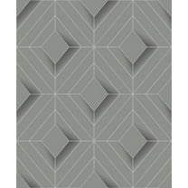 Advantage Filmore Grey Diamond Panes Wallpaper, 20.9-in by 33-ft, 57.48 sq. ft.