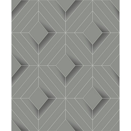 Advantage Filmore Grey Diamond Panes Wallpaper, 20.9-in by 33-ft, 57.48 sq. ft.