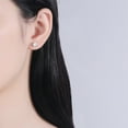 thumbnail image 2 of 4mm Crystal CZ Cartilage Stud Earrings 925 Sterling Silver Dainty Round Tragus Helix Piercing Barbell for Women, 2 of 5