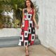 thumbnail image 5 of Vestido De Noche De Lujo Sin Mangas Para Mujer, Abstract Geometrical Vestido De Fiesta, 5 of 5