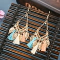 thumbnail image 4 of AYYUFE 1 Pair Hook Earrings Leafs Tassels Jewelry Vintage Long Lasting Drop Earrings for Daily Wear Alloy Multi-color, 4 of 8