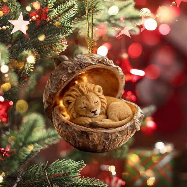 Adorno colgante de árbol de Navidad para animales del bosque, diseño caprichoso, decoración versátil, acrílico duradero, uso en temporada navideña, 10 cm