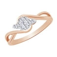 thumbnail image 2 of AFFY (0.2 cttw) Round Cut White Natural Diamond Bypass Flower Ring In 10k Rose Gold Ring Size-12.5, 2 of 2