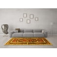 thumbnail image 3 of Ahgly Company Machine Washable Indoor Rectangle Medallion Yellow Traditional Area Rugs, 7' x 10', 3 of 4