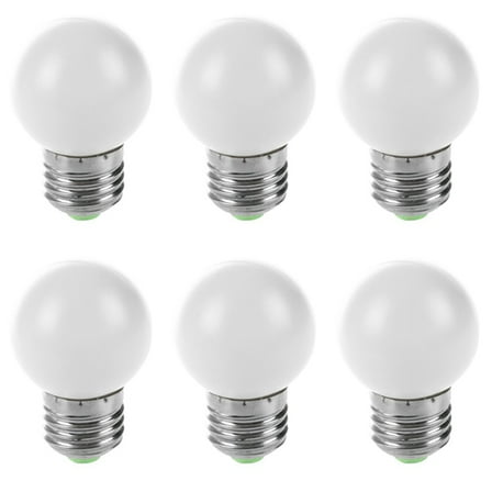 6X E27 LED Light White Bulb Plastic Bulb (0.5W Power, White)