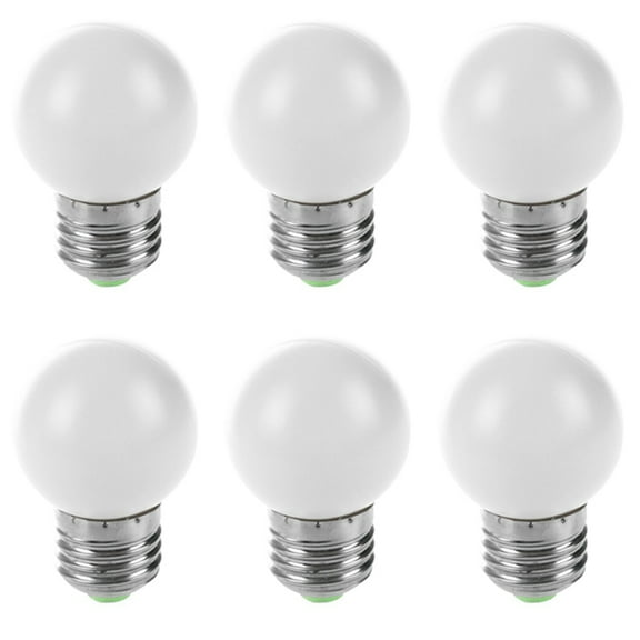 6X E27 LED Light White Bulb Plastic Bulb (0.5W Power, White)