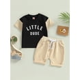 thumbnail image 2 of Coduop Toddler Baby Kids Boys Letter Short Sleeve T-shirt Shorts Summer Outfit 0-3 Years, 2 of 9