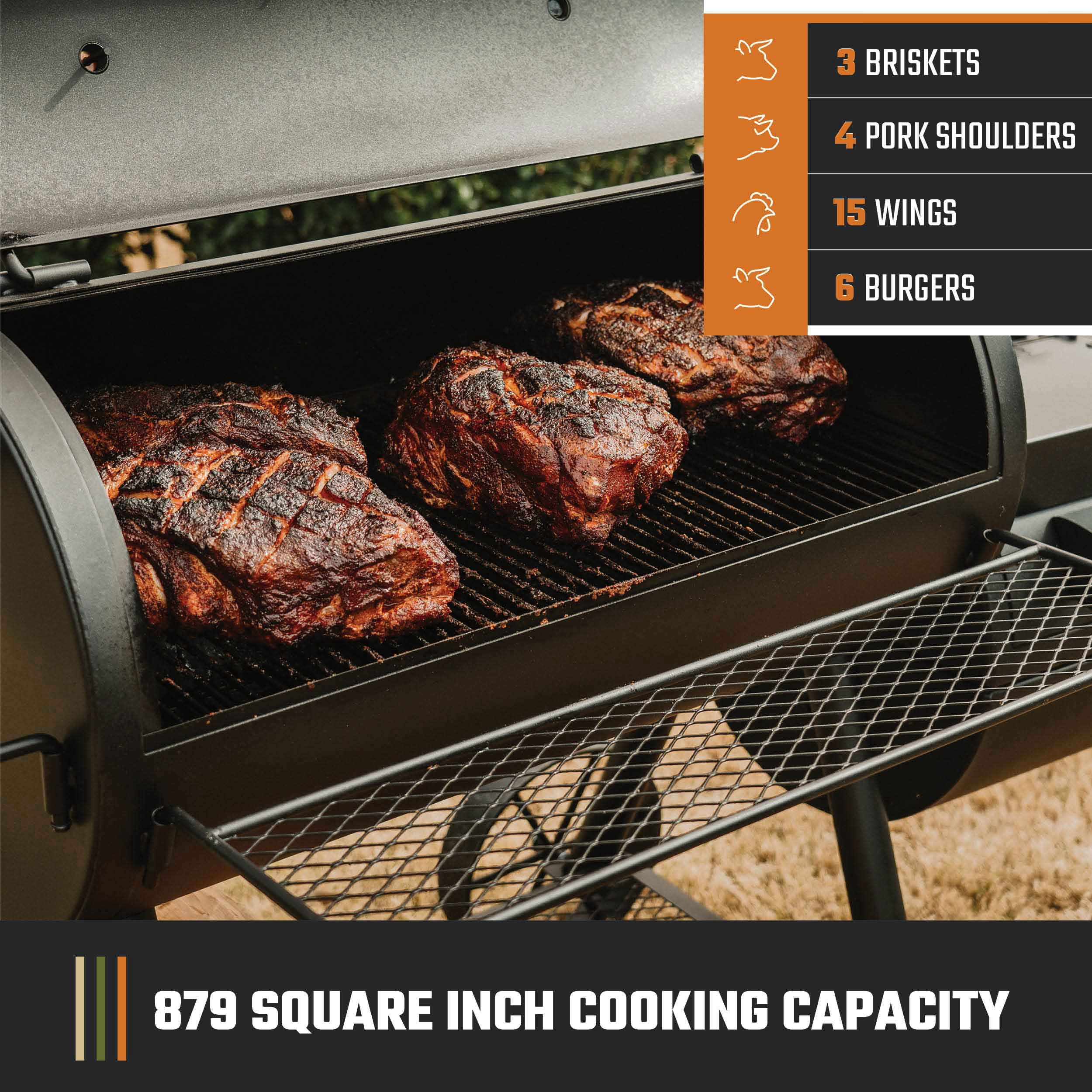 Oklahoma Joe's® Highland Classic Offset Charcoal Smoker & Grill