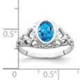 thumbnail image 2 of Primal Gold 14 Karat White Gold 7x5mm Oval Blue Topaz Ring, 2 of 4