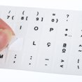 thumbnail image 4 of Uxcell Portuguese Keyboard Stickers Universal Keyboard Cover Frosted, White Background Black Lettering 6pcs, 4 of 5