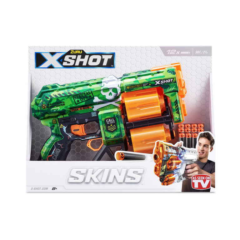 XSHOT Skins Dread Dart Blaster (12 Darts) by ZURU, For Ages 8+