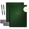 Rocketbook Fusion Letter 2-Pack Smart Reusable Notebook with 2 Pens and 2 Microfiber Cloths, 8.5" X 11", Terrestrial Green