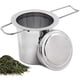 thumbnail image 1 of Colador de té con filtro de té y tapa/bandeja de goteo, colador de té de acero inoxidable para té suelto, diseño de mango plegable adecuado para la mayoría de tazas y tazones de té, 1 of 8