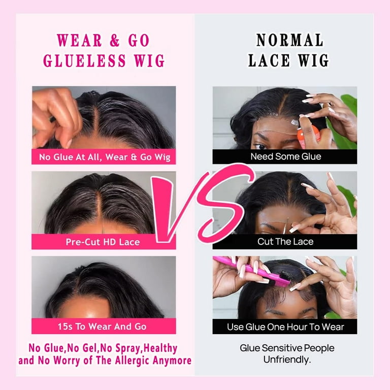 Wear and Go Glueless Wigs Human Hair Pre Plucked Deep Wave Bob Wig Human Hair Lace Front Wigs for Beginners Upgraded No Glue Pre Cut 4x4 Lace Closure Glueless Wigs for Black