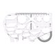 thumbnail image 1 of Regla geométrica multifuncional transparente con diseño de esquinas en forma de arco para la escuela, 1 of 5